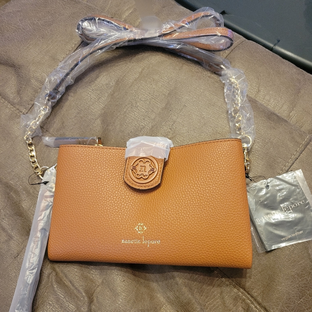 Nanette Lepore Brown Crossbody Bag with Structured Design and Premium Material
